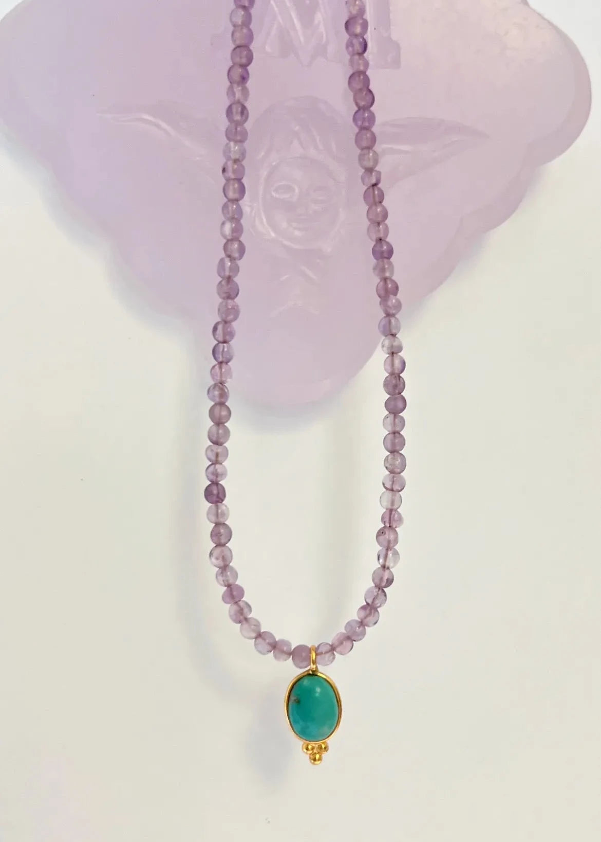 ojigi collier pondi améthyste turquoise