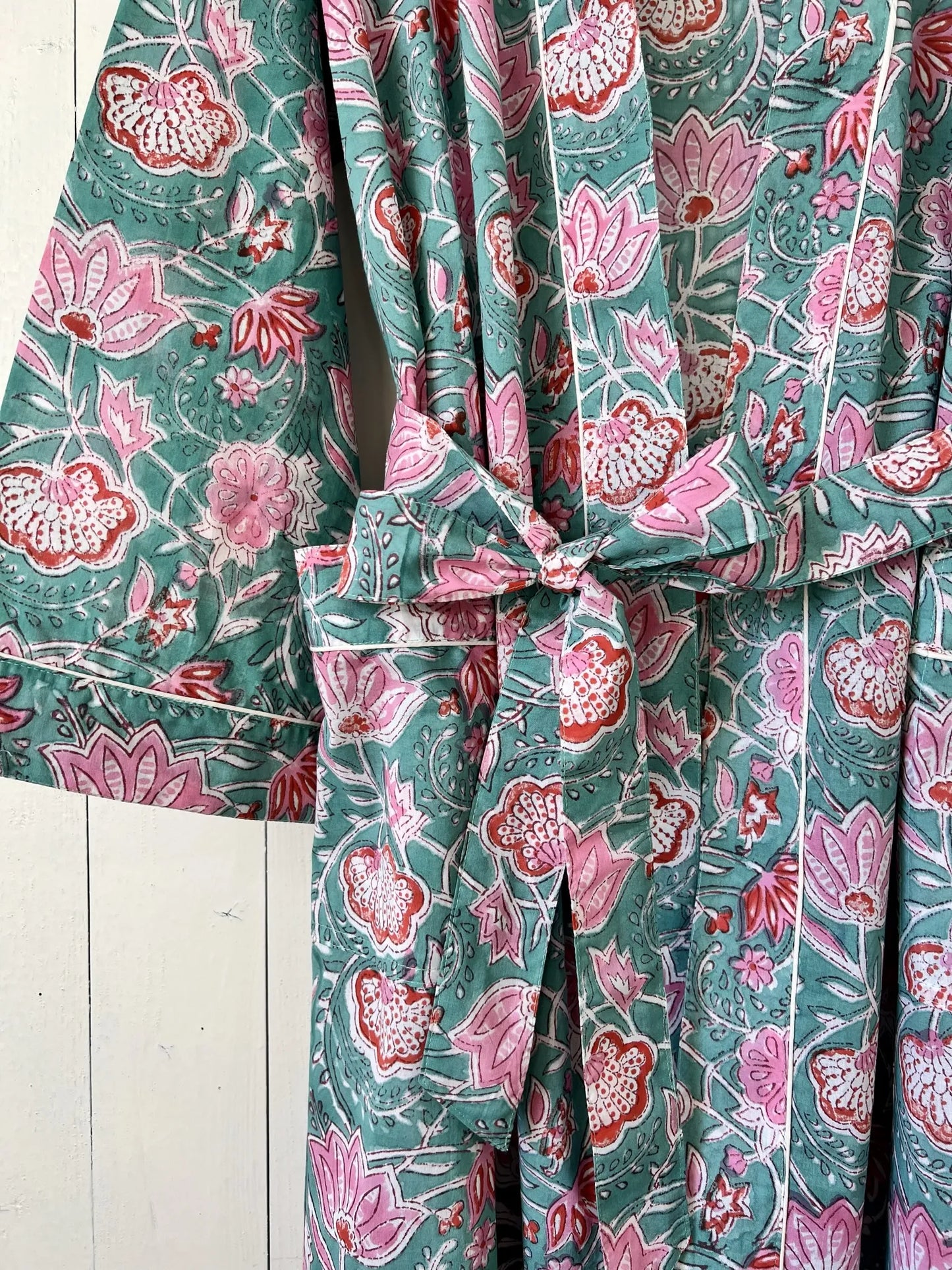 ojigi kimono goa turquoise rose orangé
