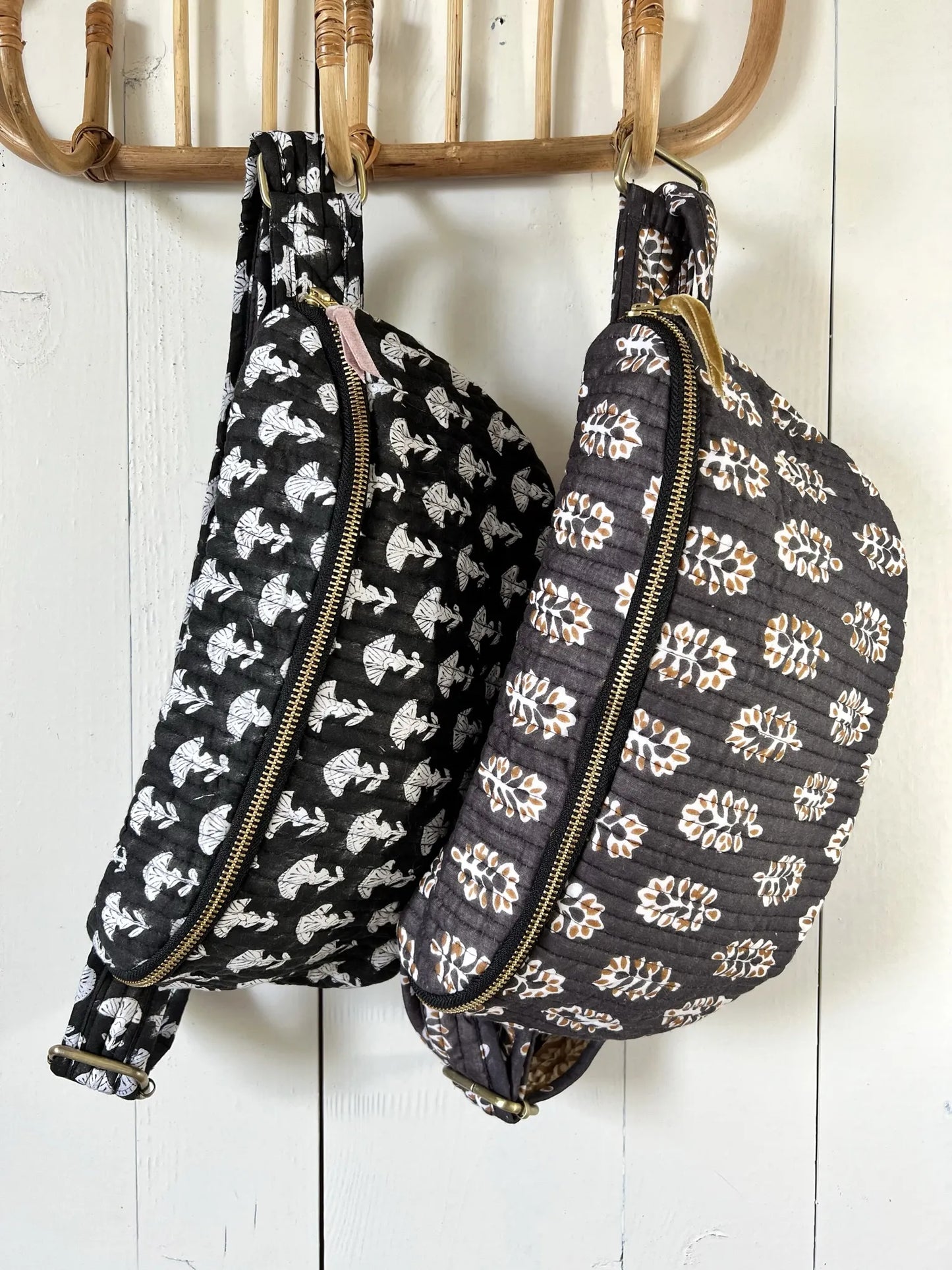 ojigi sac banane happy coton quilté block print