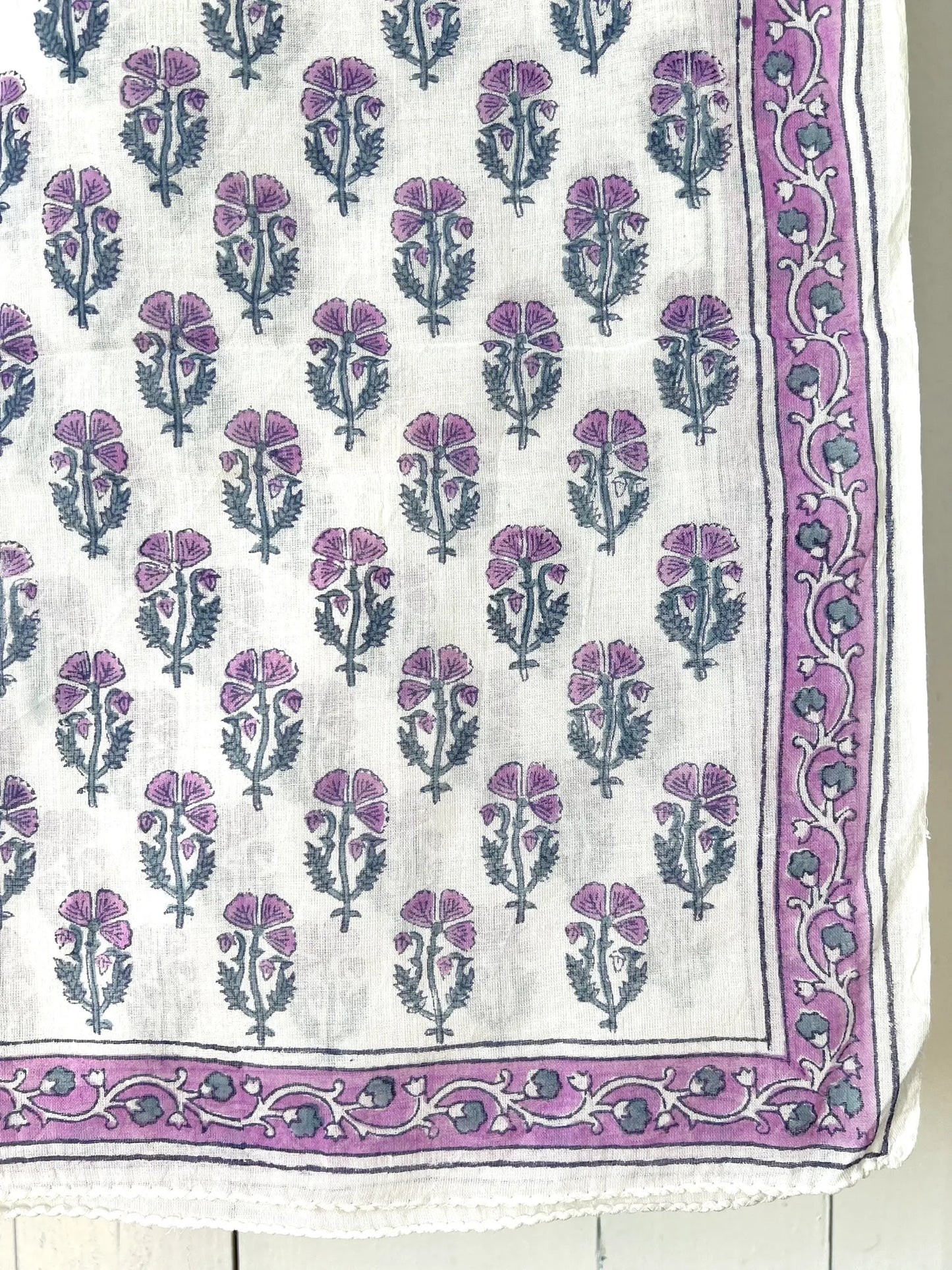 ojigi foulard paréo block print Pavot violet