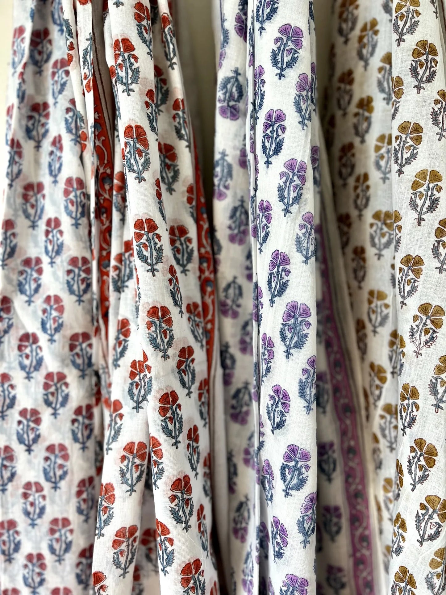 ojigi foulard paréo block print Pavot