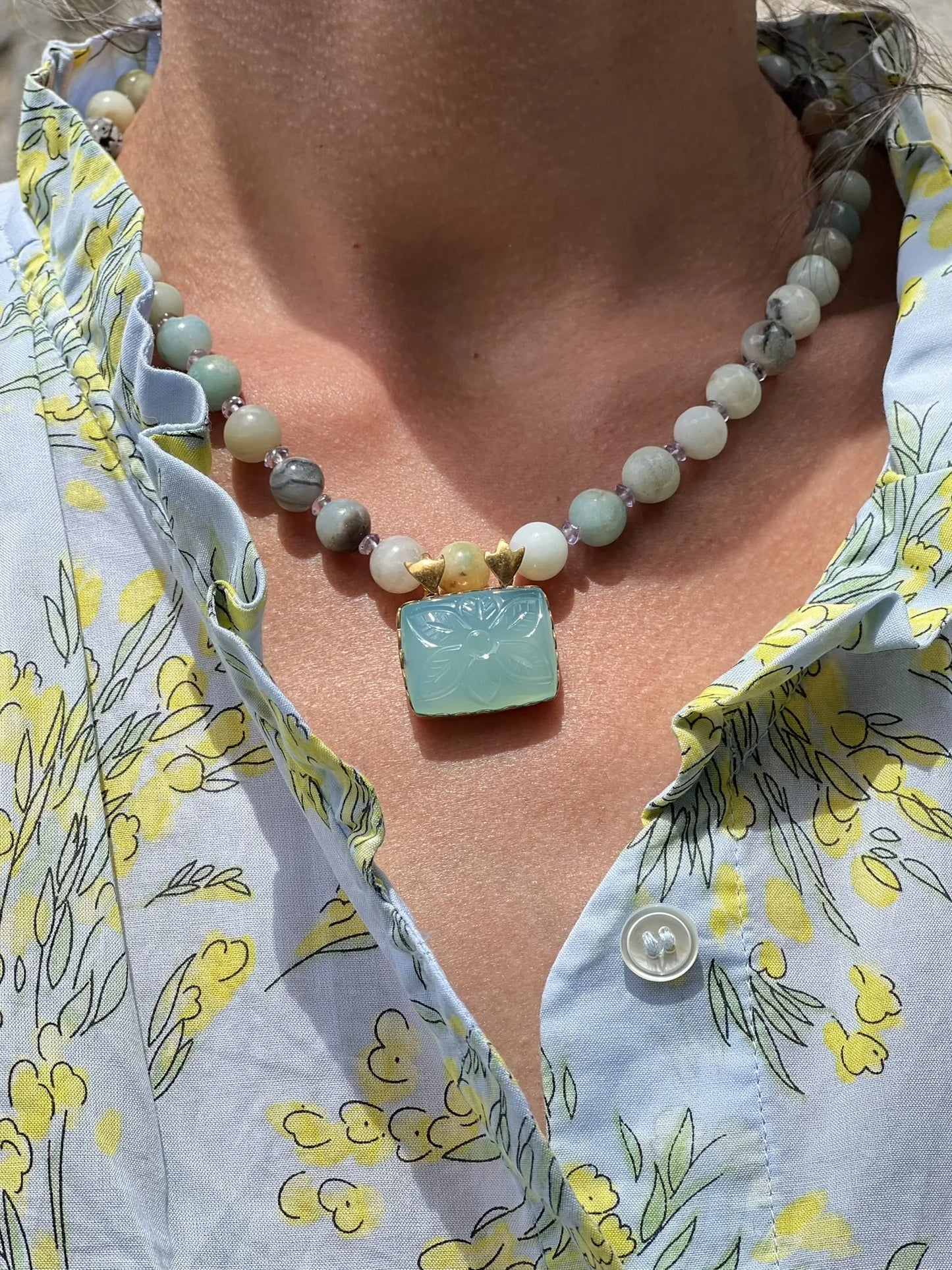 ojigi collier agate et pendentif gaya