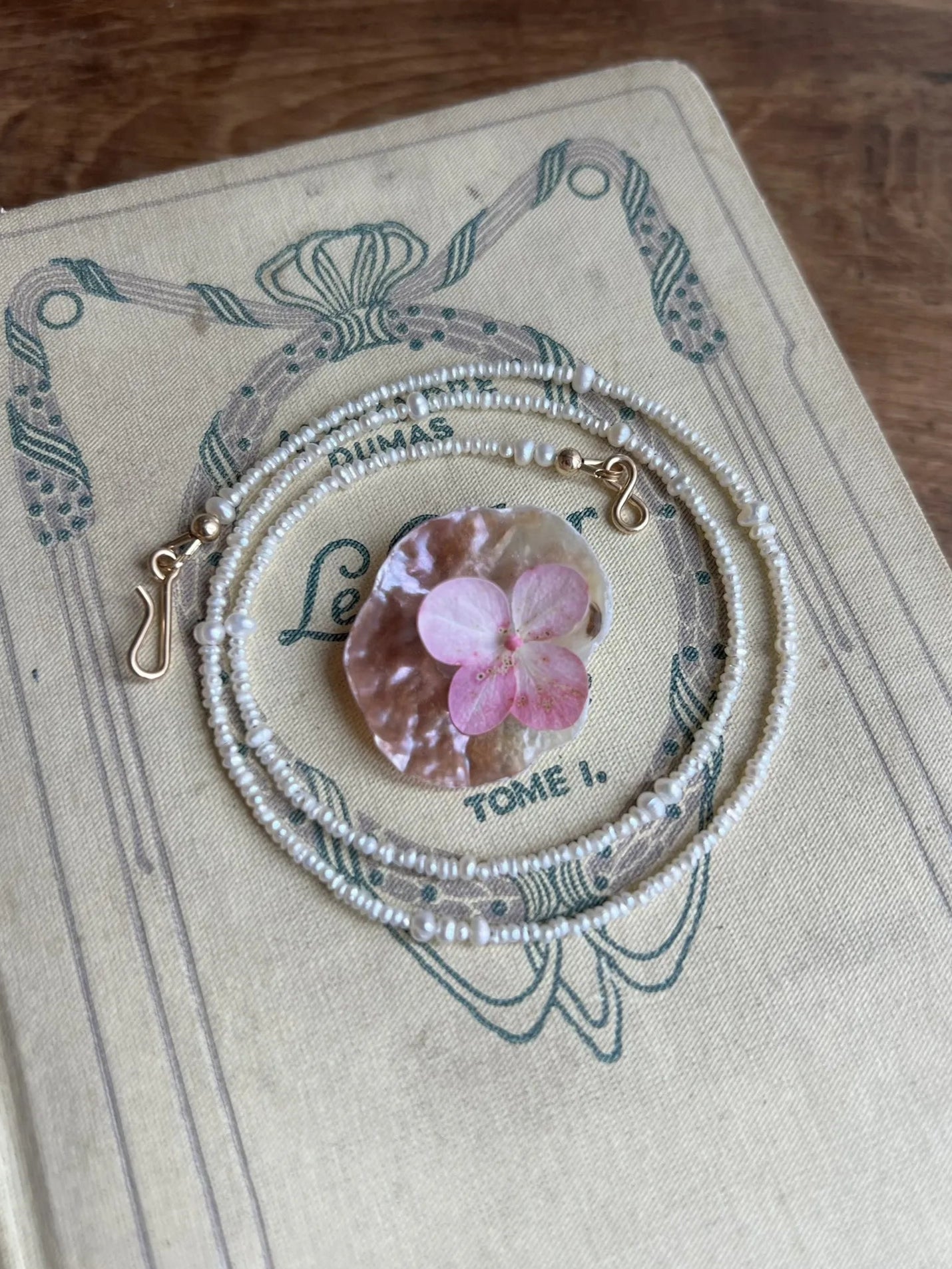 ojigi fin collier perles d'eau douce