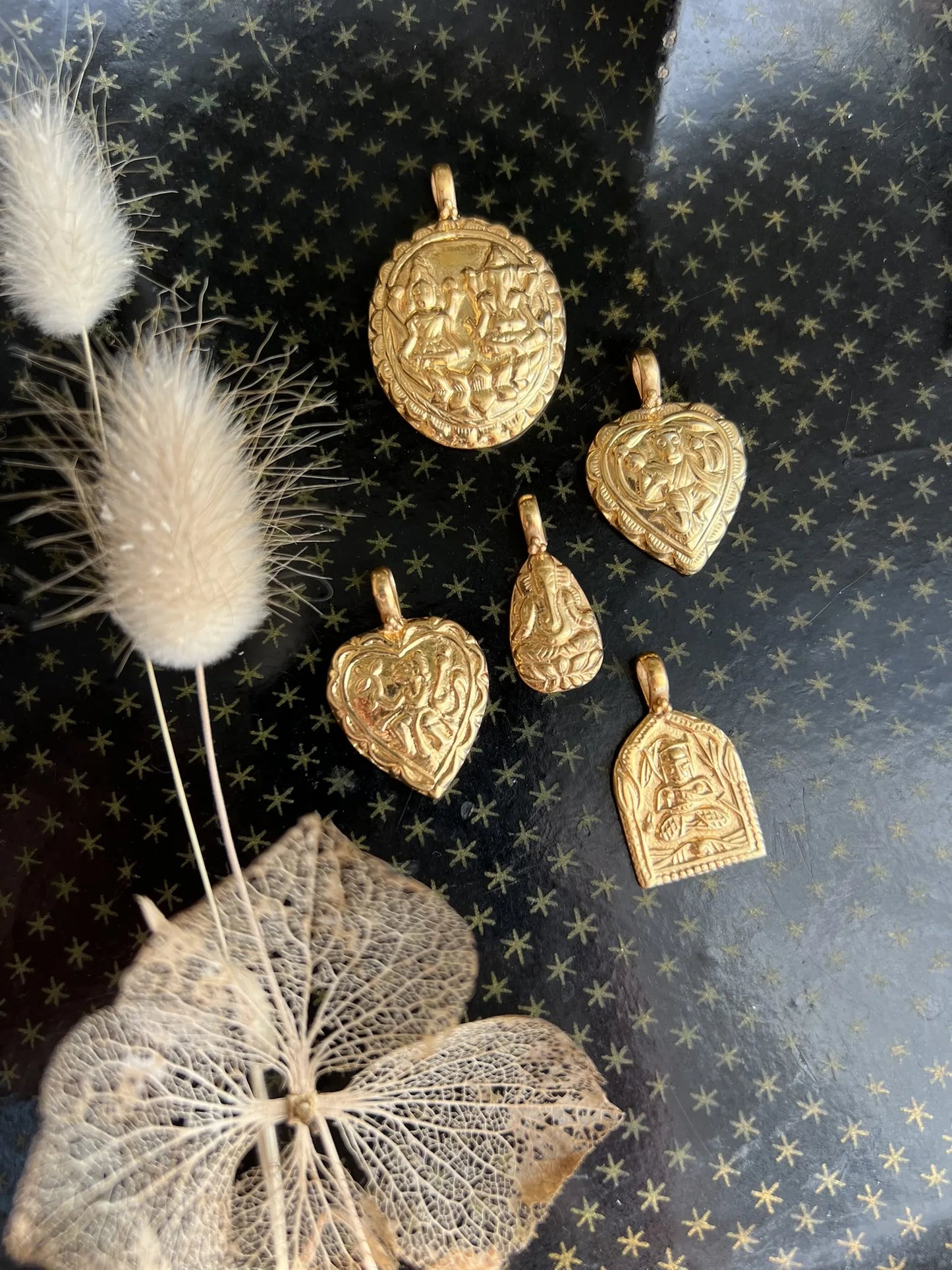 ojigi pendentif amulette Lakshmi & Ganesh