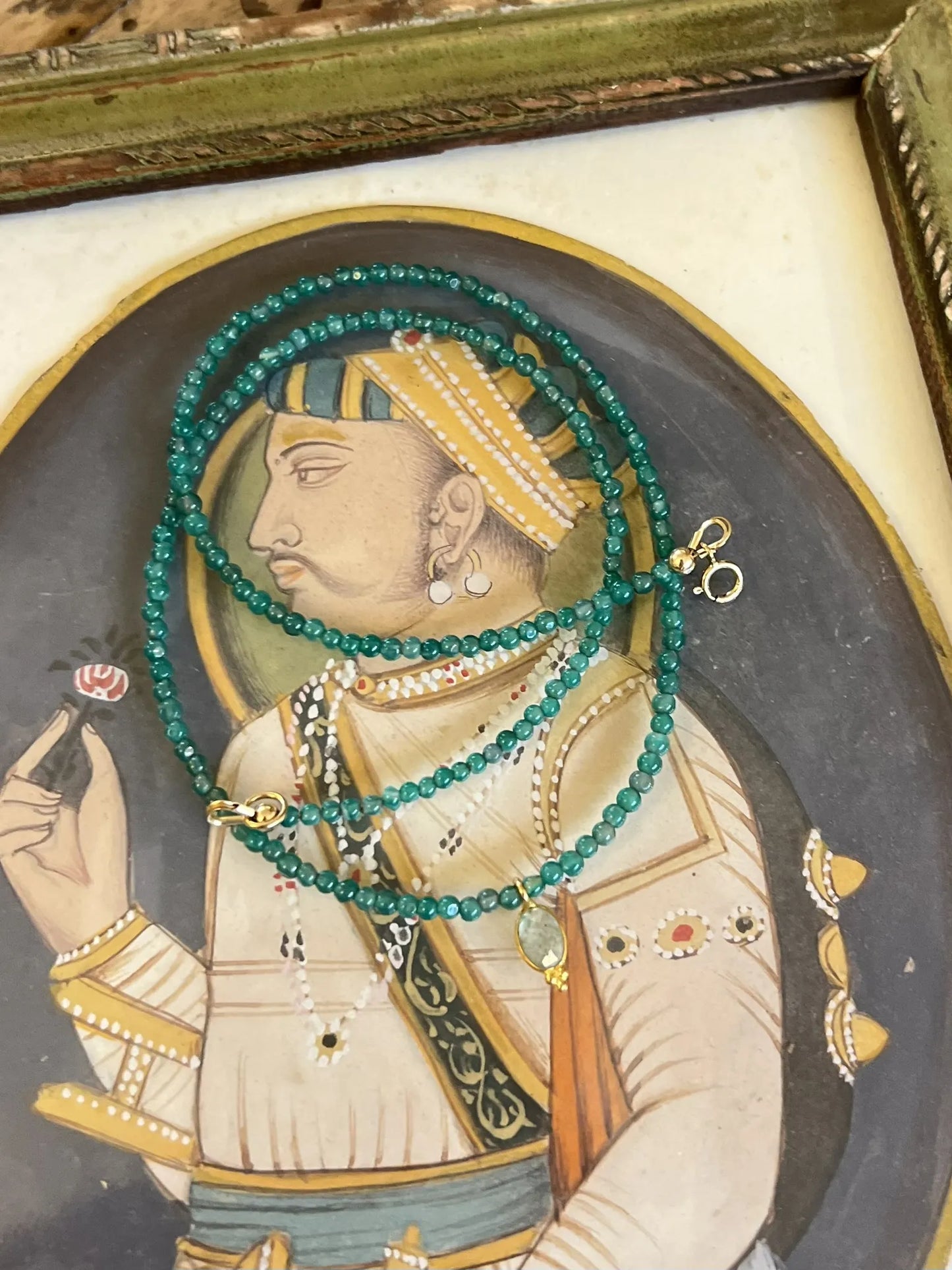 ojigi collier pondi onyx vert aventurine