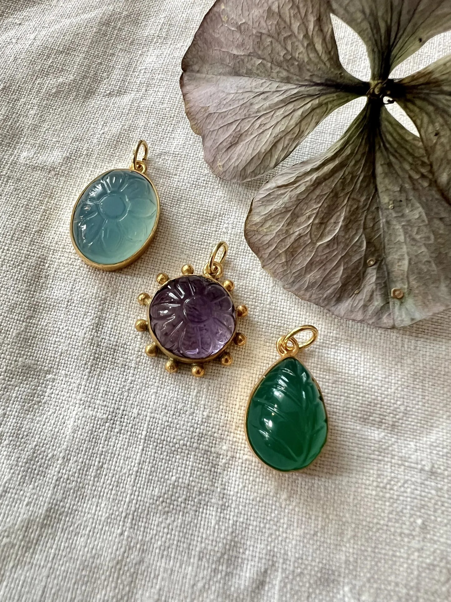 ojigi pendentif Bertille onyx vert