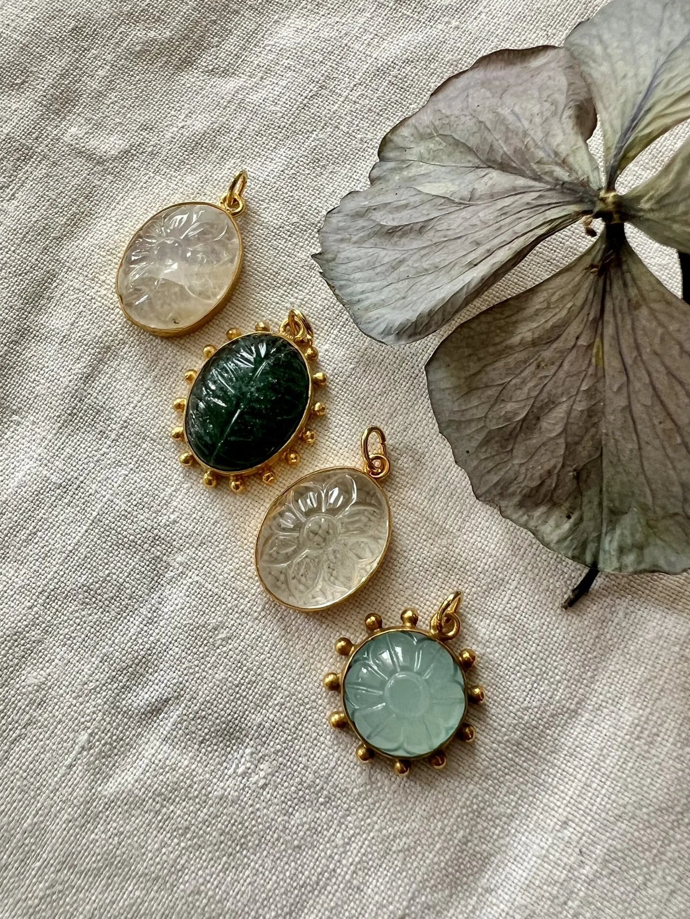 ojigi pendentif Bertille améthyste verte