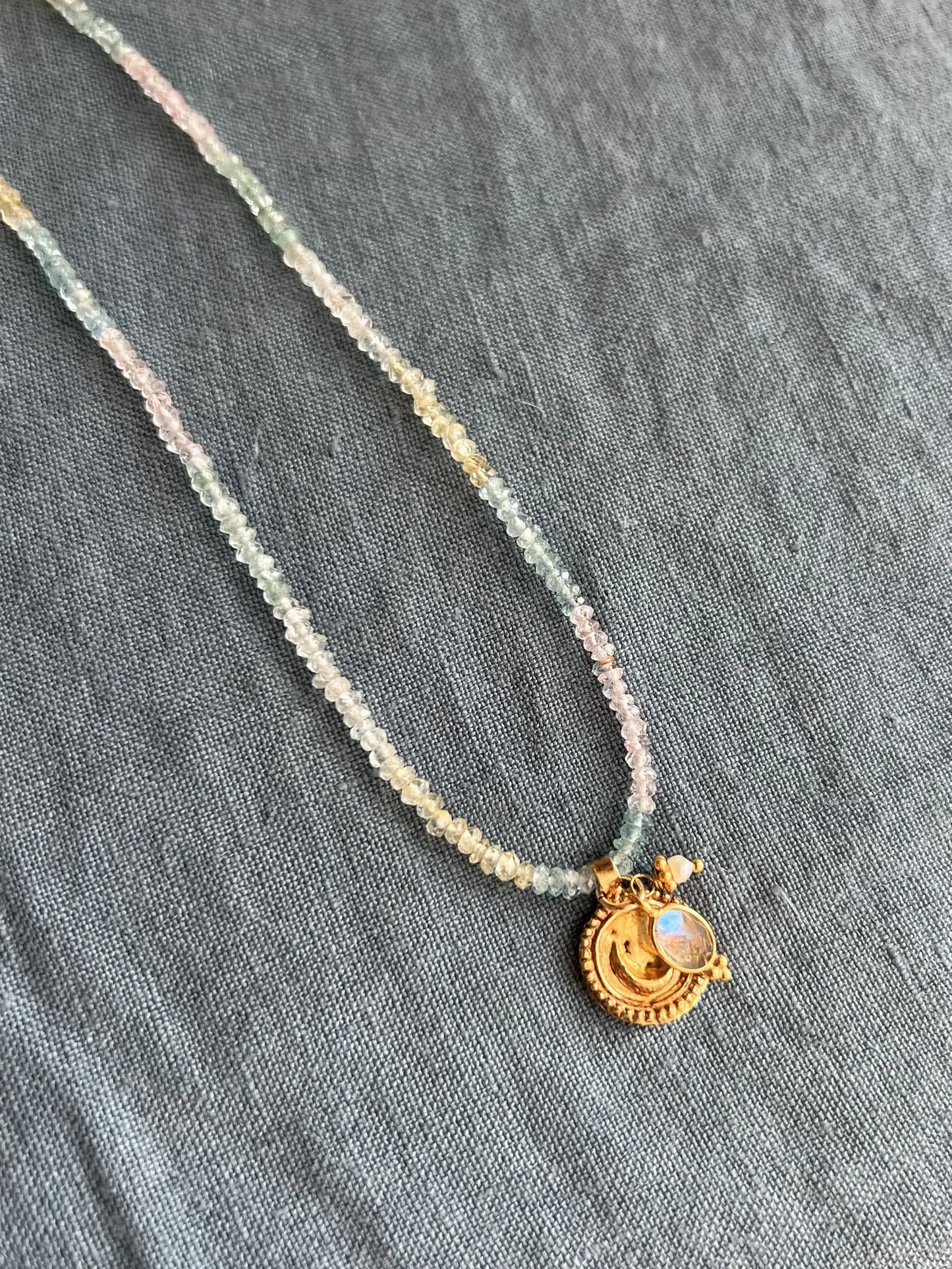 ojigi collier aigue marine amulette