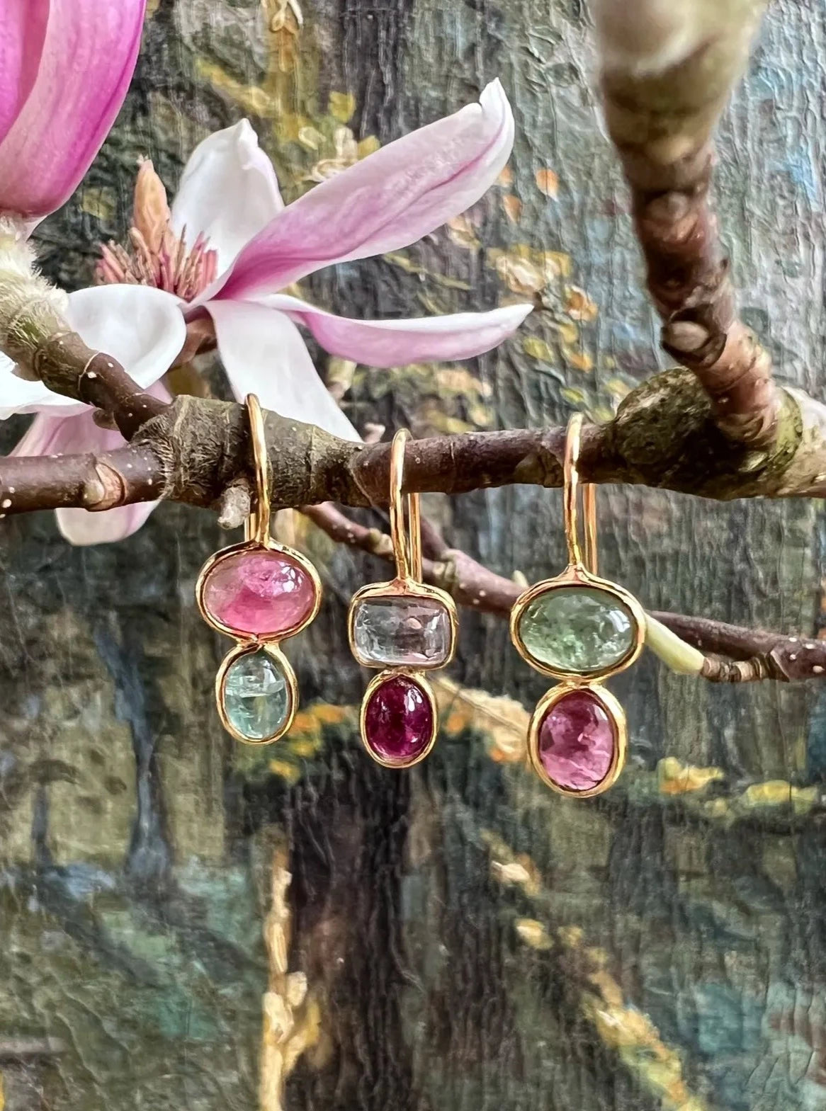 ojigi boucles d'oreilles tourmaline