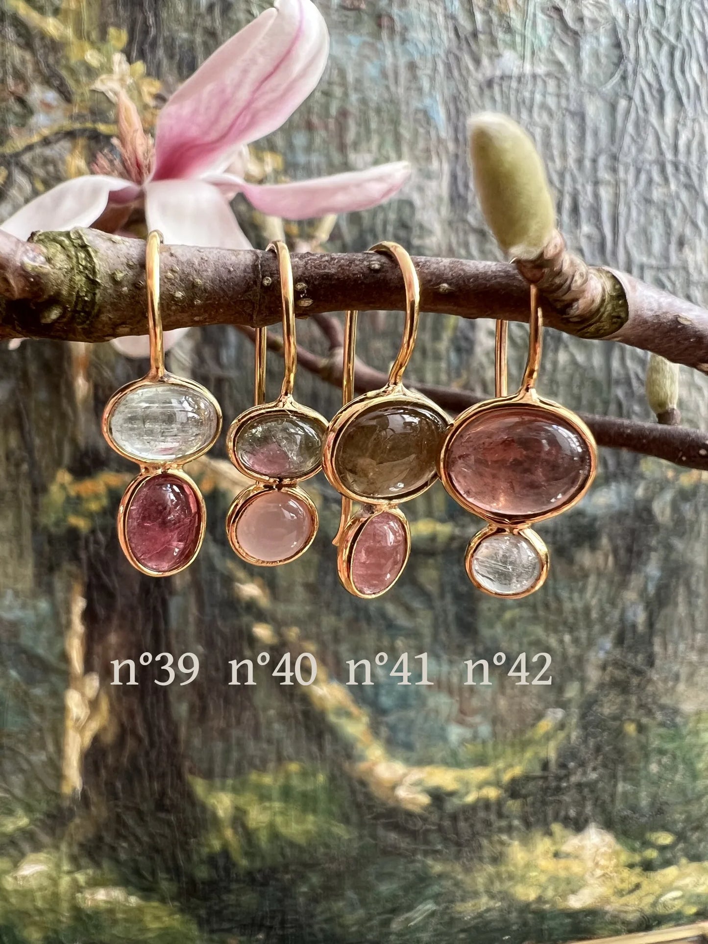 ojigi boucles d'oreilles tourmaline