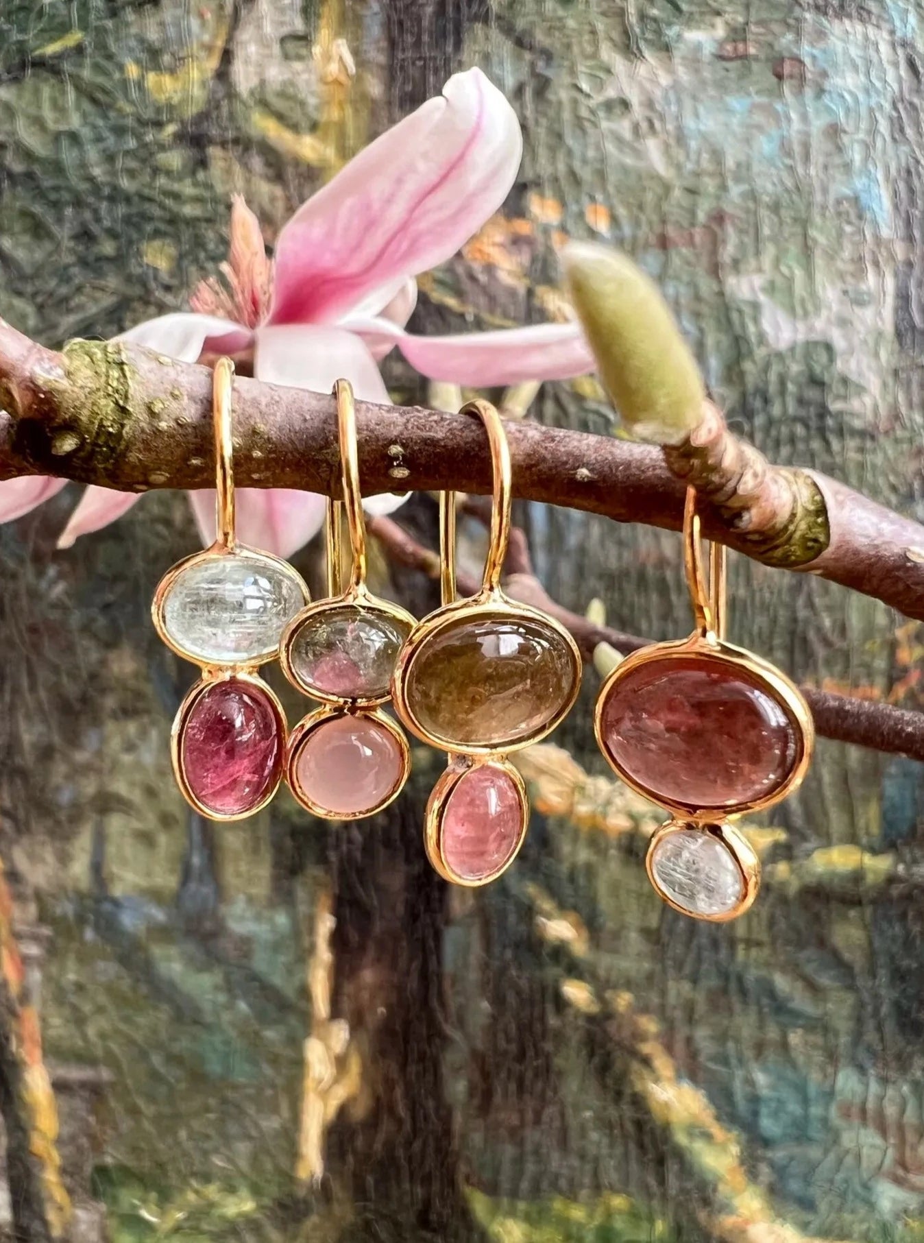 ojigi boucles d'oreilles tourmaline