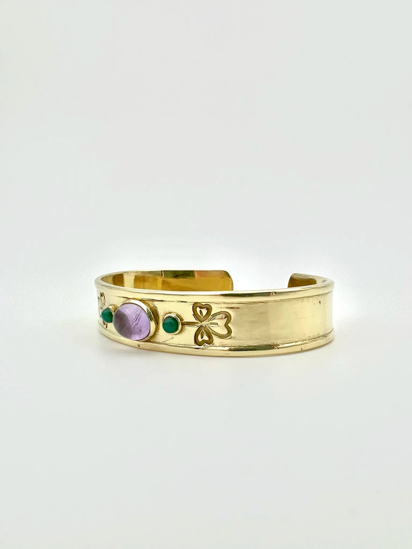 Bracelet OXALIS - améthyste & onyx vert