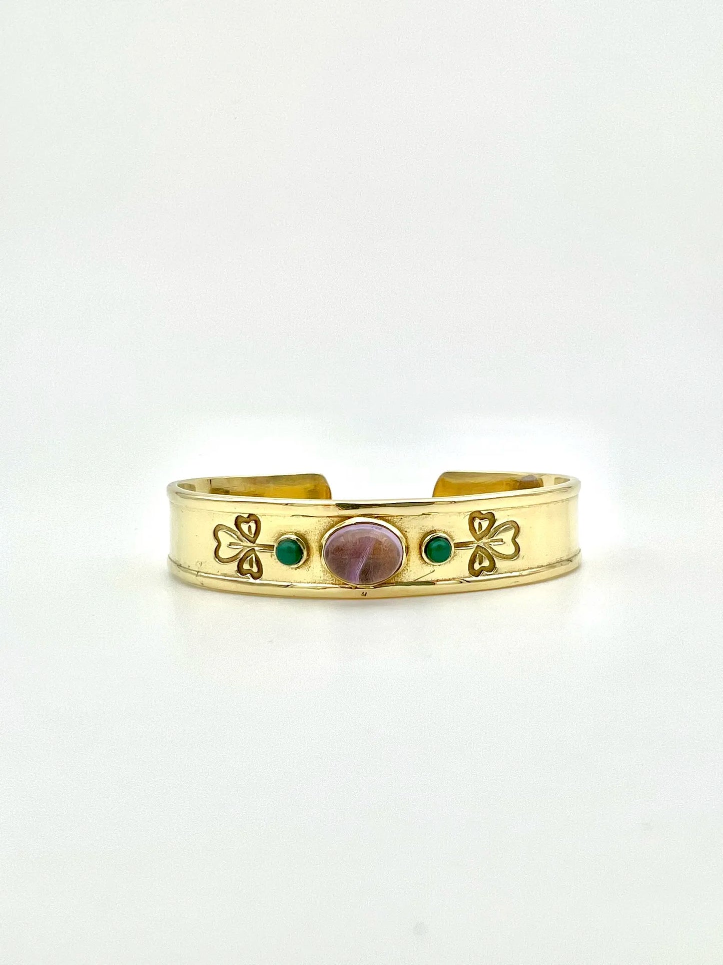 Bracelet OXALIS - améthyste & onyx vert