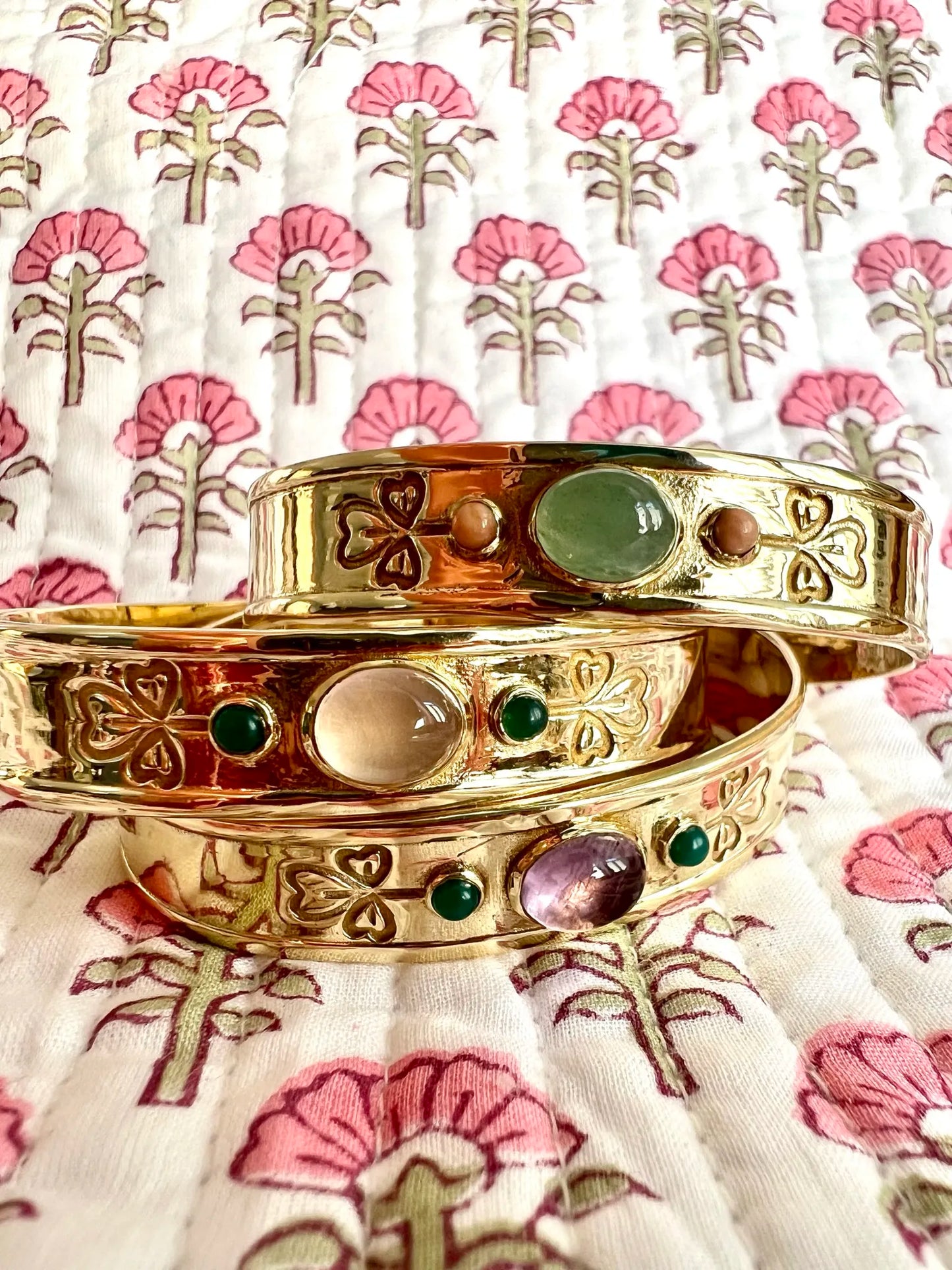 Bracelet OXALIS - améthyste & onyx vert