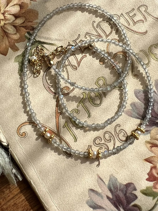 ojigi collier labradorite et perles d'eau douce