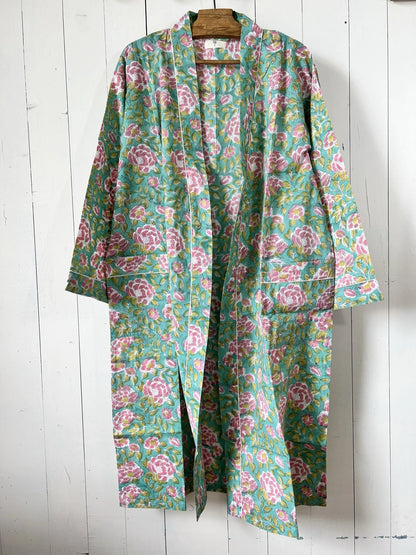 ojigi kimono goa vert et rose
