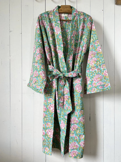 ojigi kimono goa vert et rose