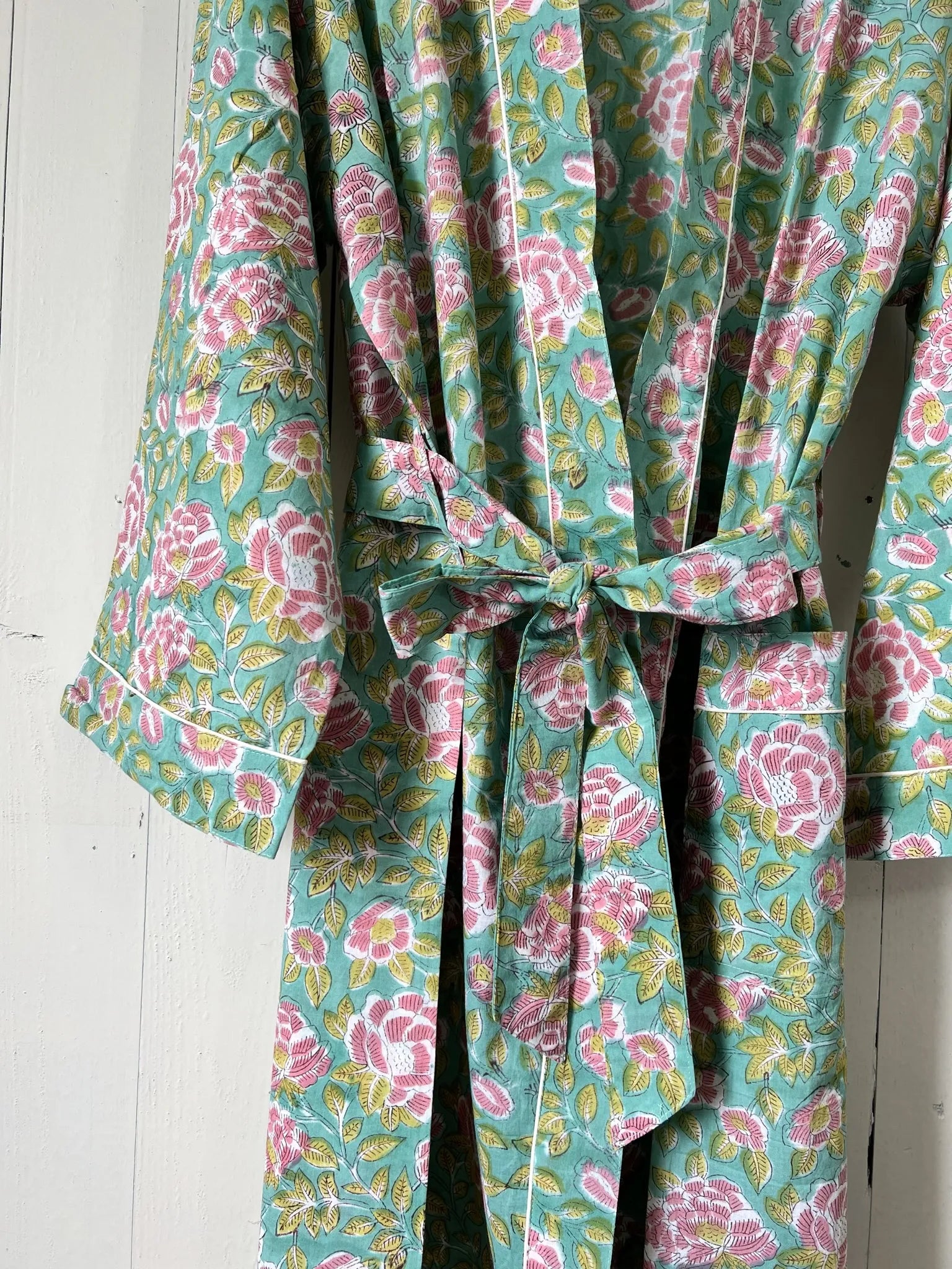 ojigi kimono goa vert et rose