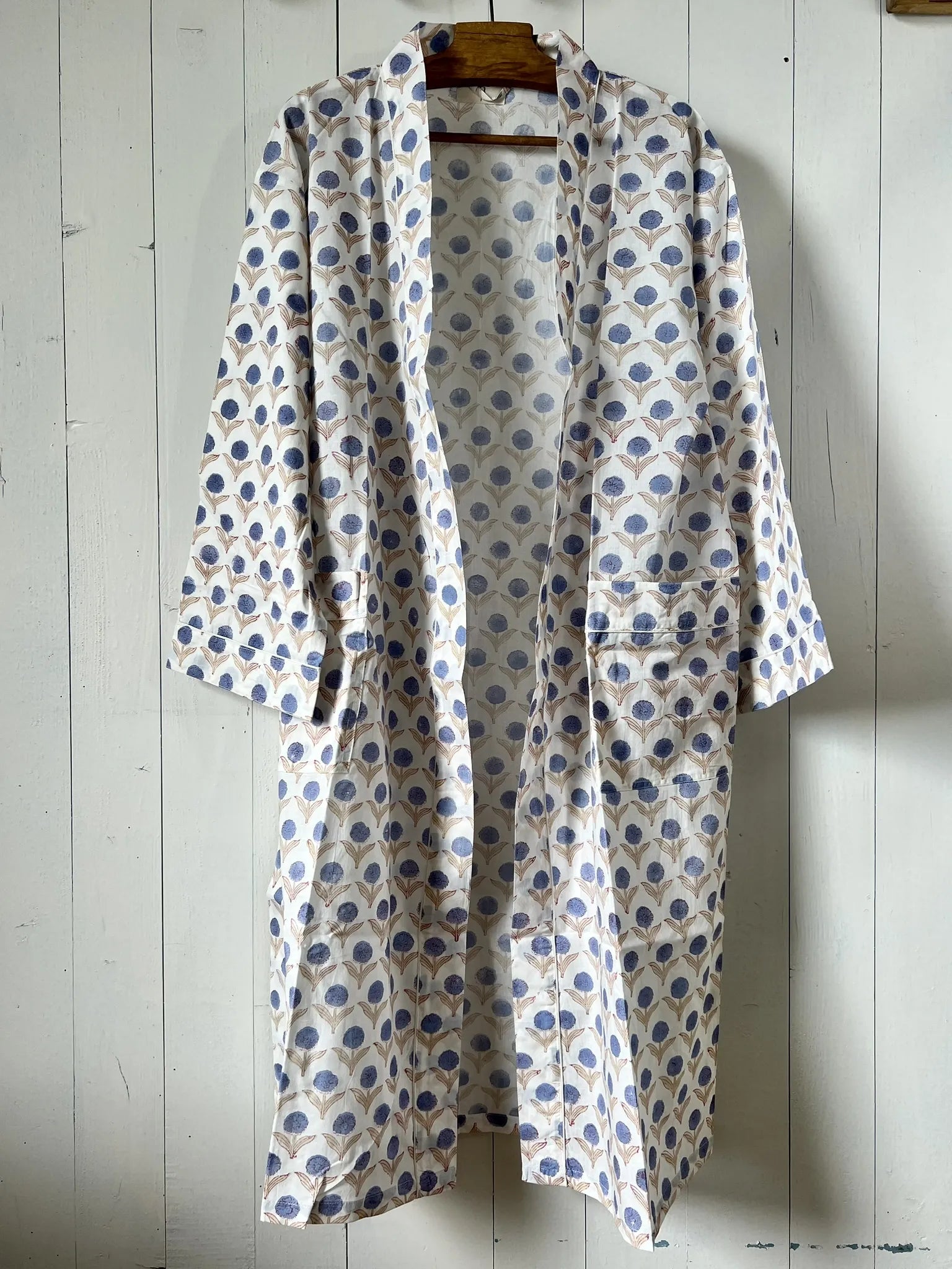 ojigi kimono goa bleu rose écru