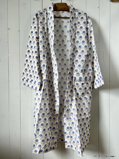 ojigi kimono goa bleu rose écru