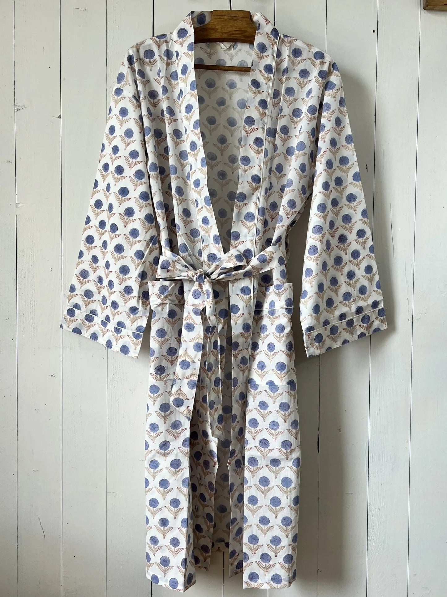 ojigi kimono goa bleu rose écru
