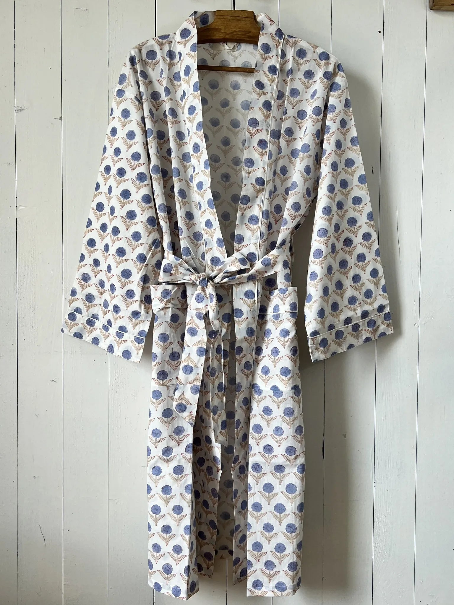 ojigi kimono goa bleu rose écru