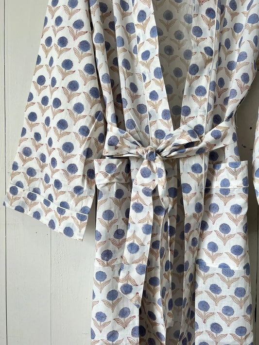ojigi kimono goa bleu rose écru