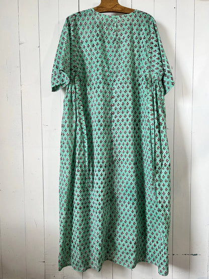 ojigi robe longue Joséphine vert bordeaux