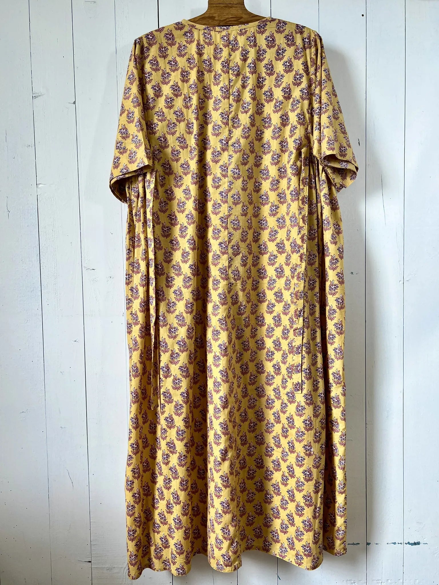 ojigi robe longue Joséphine jaune bleu vieux rose