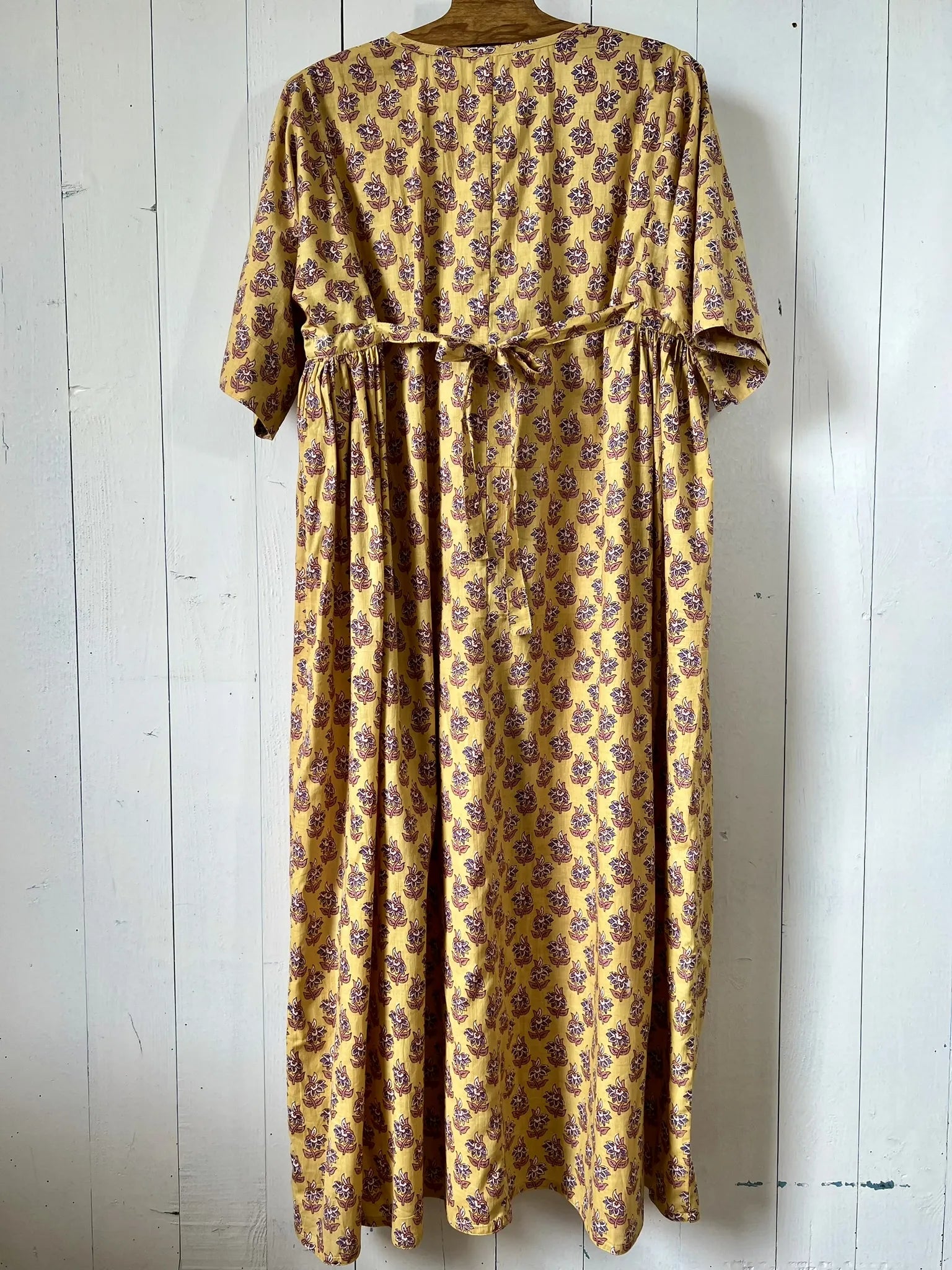 ojigi robe longue Joséphine jaune bleu vieux rose