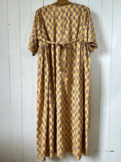 ojigi robe longue Joséphine jaune bleu vieux rose
