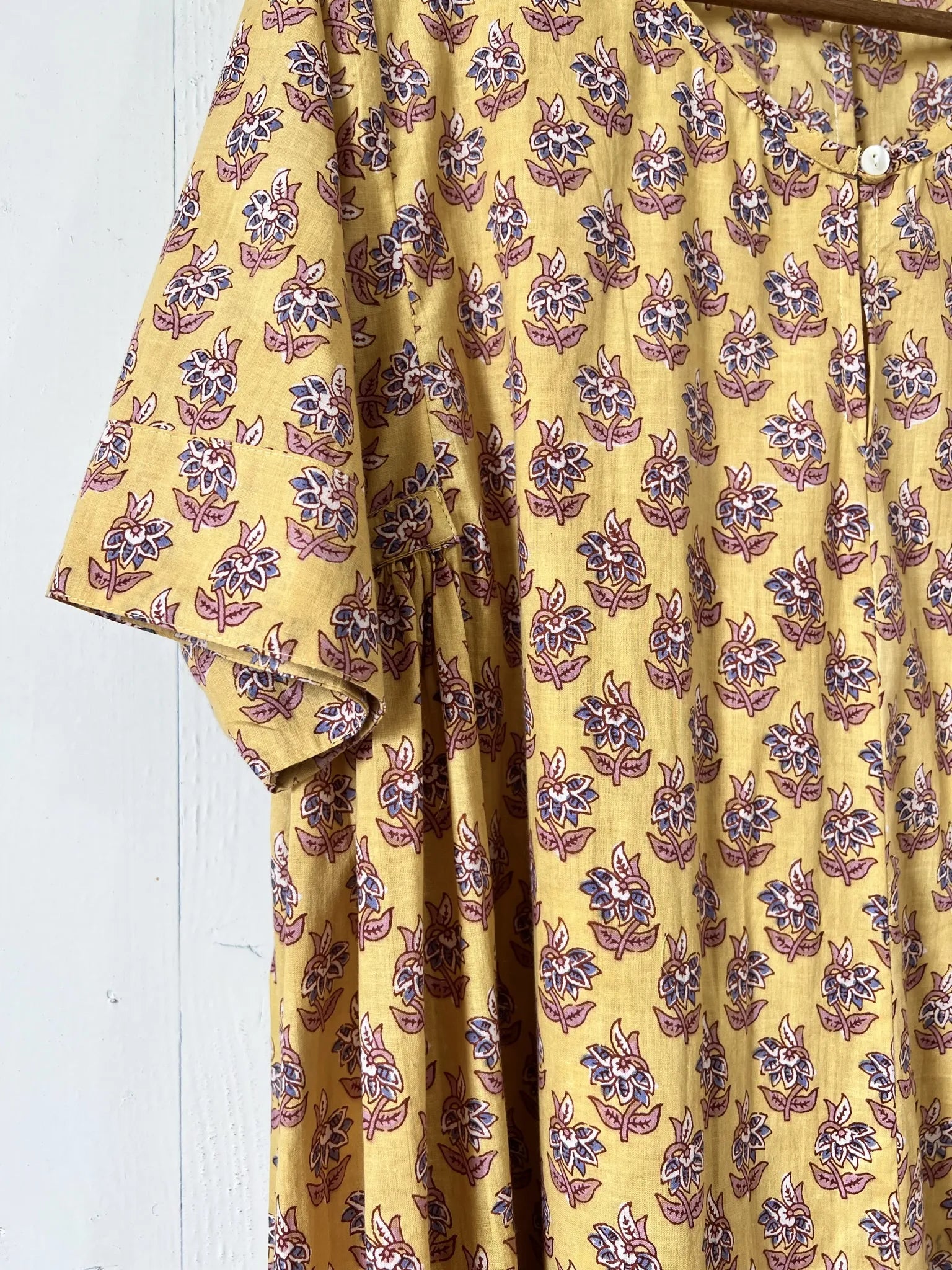 ojigi robe longue Joséphine jaune bleu vieux rose