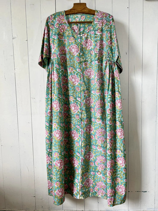 ojigi robe longue Joséphine vert rose