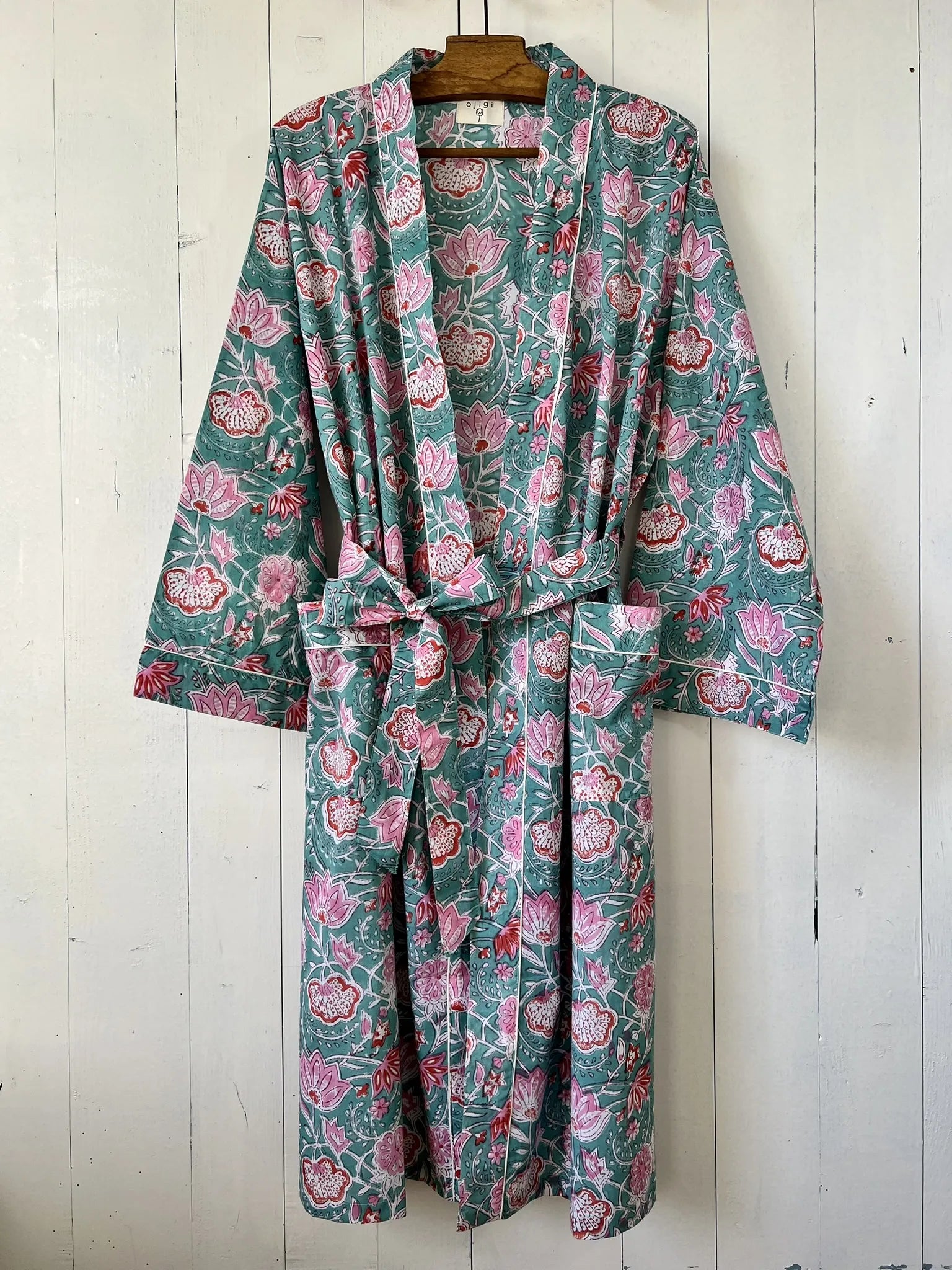 ojigi kimono goa turquoise rose orangé