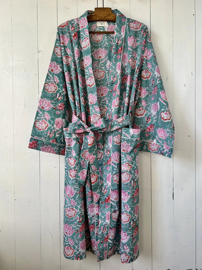 ojigi kimono goa turquoise rose orangé