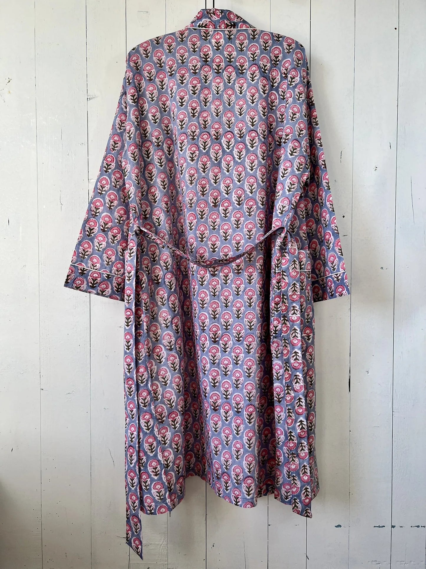 ojigi kimono Goa bleu ciel rose vert