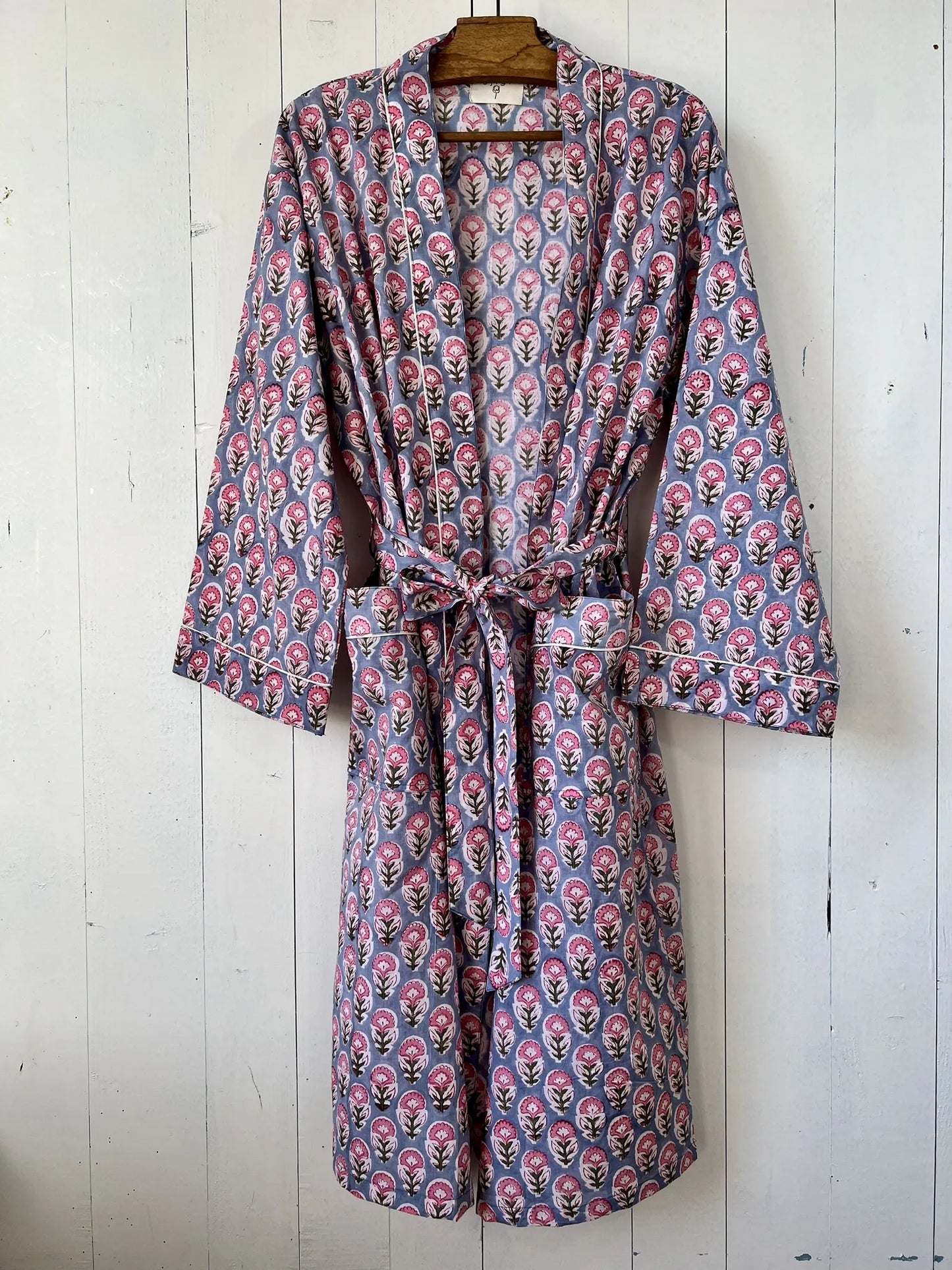 ojigi kimono Goa bleu ciel rose vert