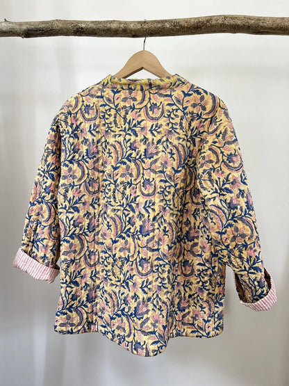ojigi veste matelassée block print blés en provence