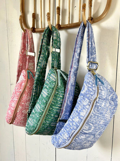 ojigi sac banane happy coton quilté block print liseron 