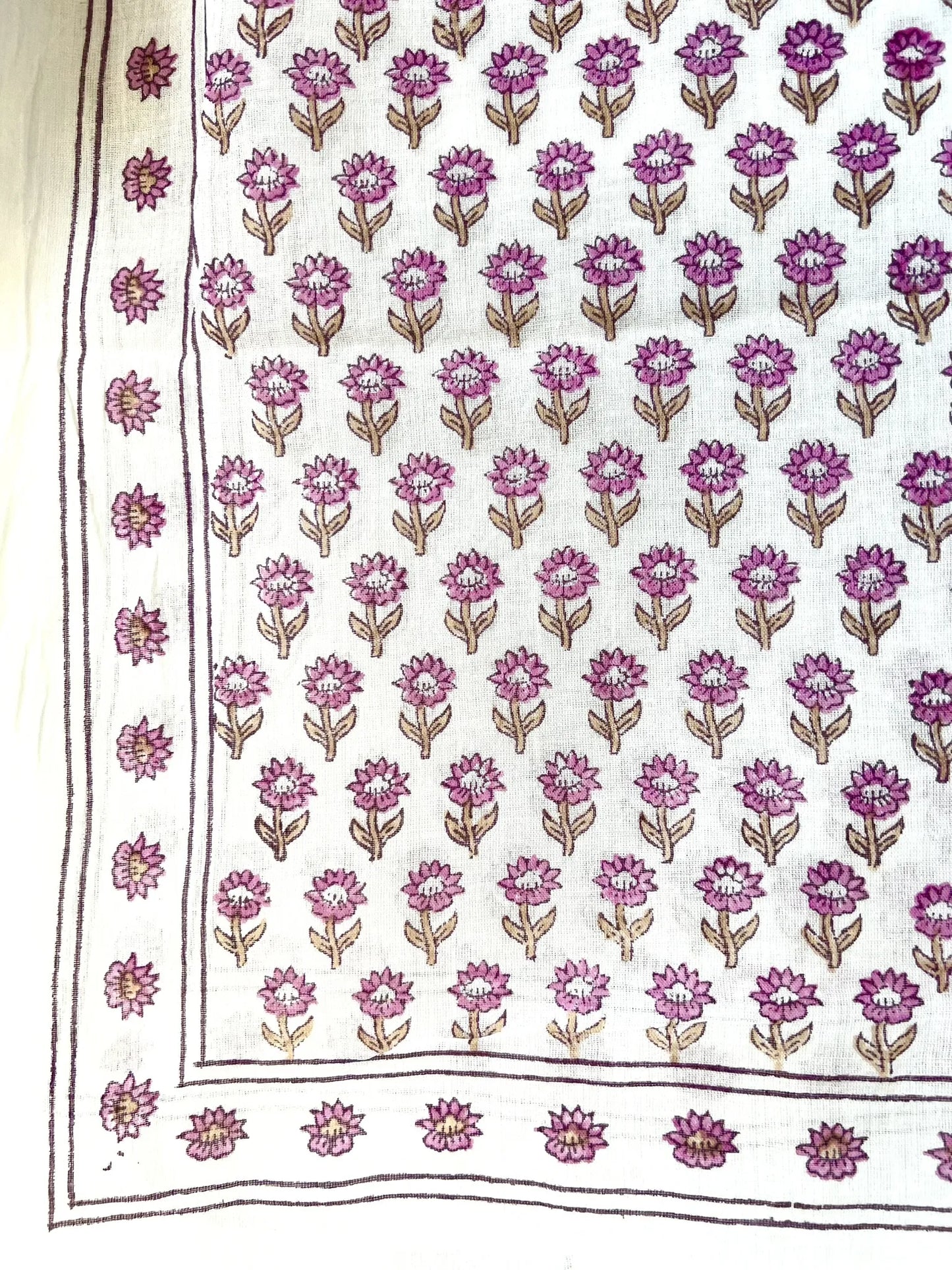 ojigi foulard paréo block print Œillet rose