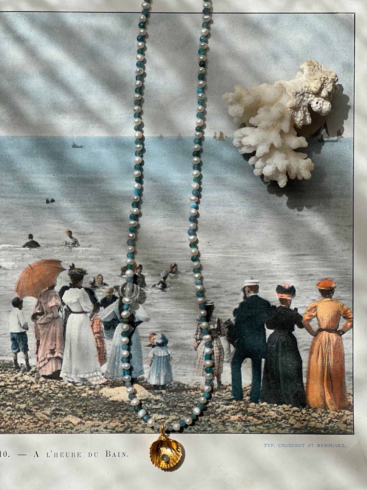 Collier LOCMARIA . Apatite et perles d'eau douce