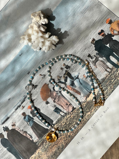 Collier LOCMARIA . Apatite et perles d'eau douce