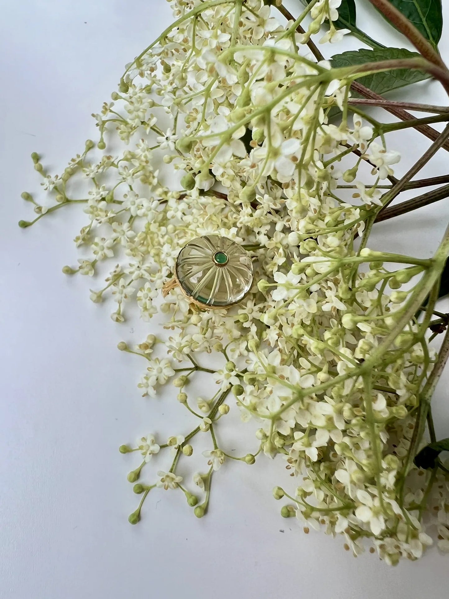 ojigi bague baie III améthyste verte et onyx vert
