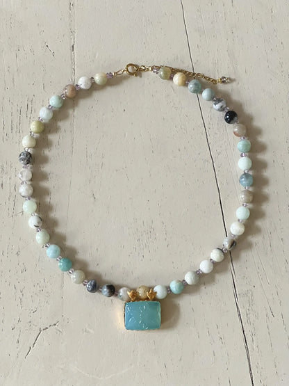 ojigi collier agate et pendentif gaya