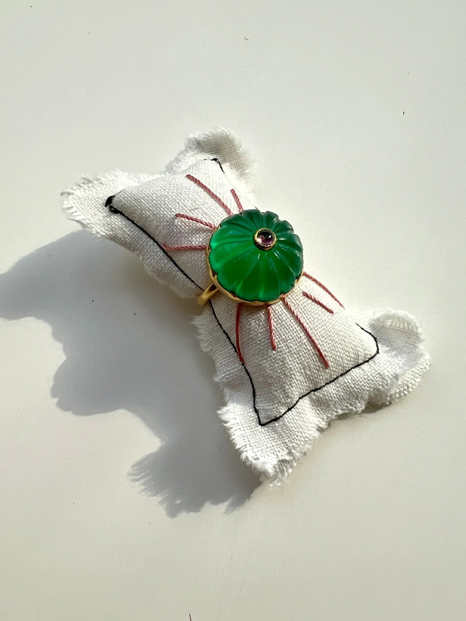 Ojigi bague baie III onyx vert et tourmaline