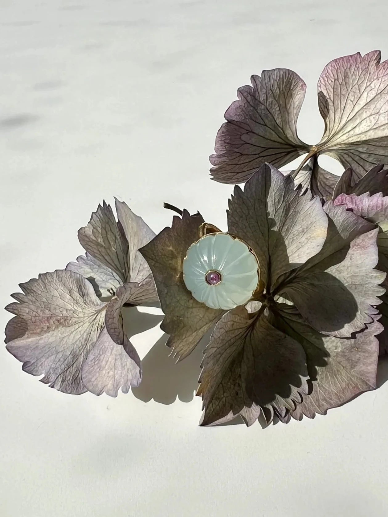 ojigi bague baie III Calcite aqua rubis