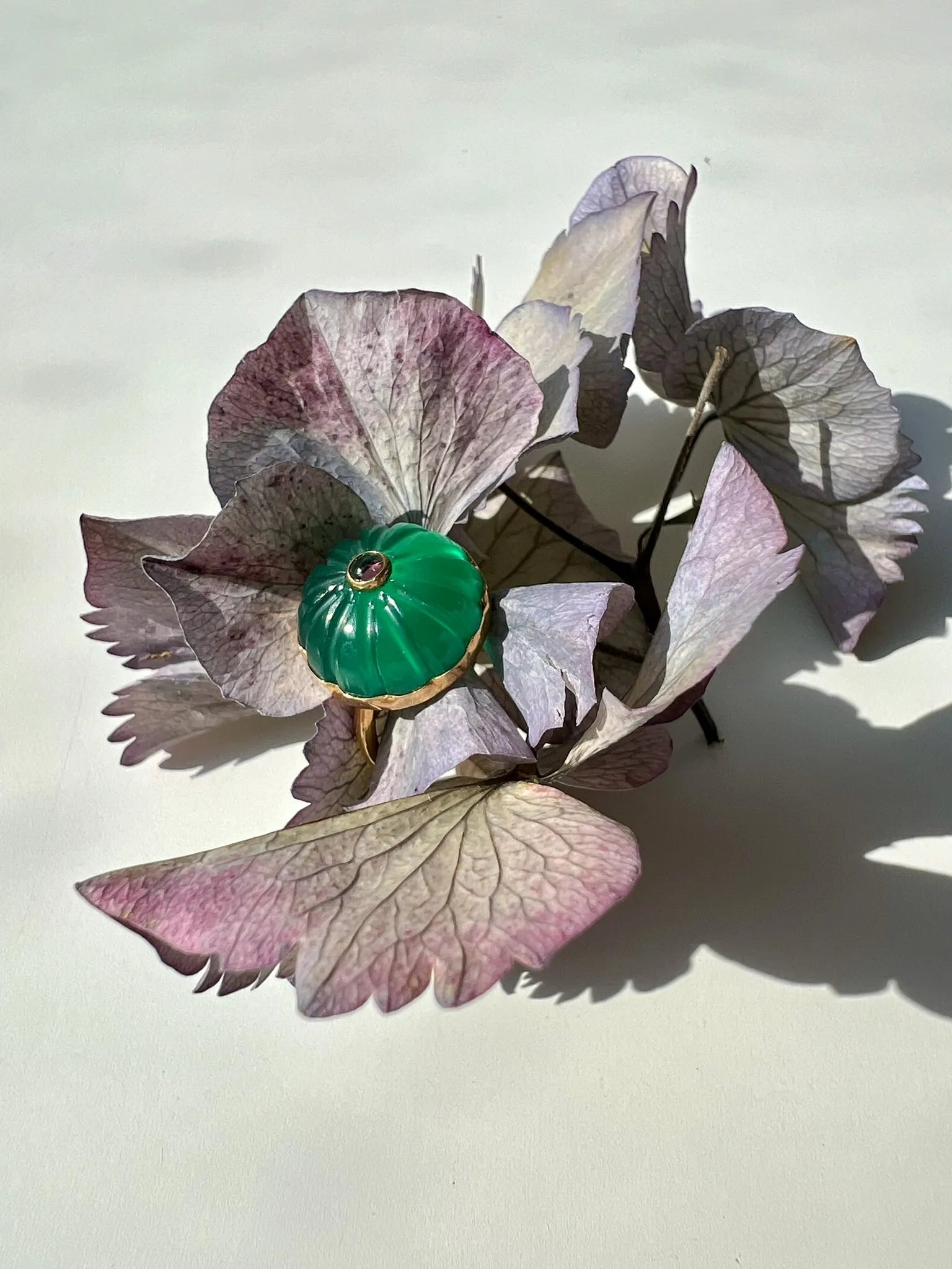 Ojigi bague baie III onyx vert et tourmaline