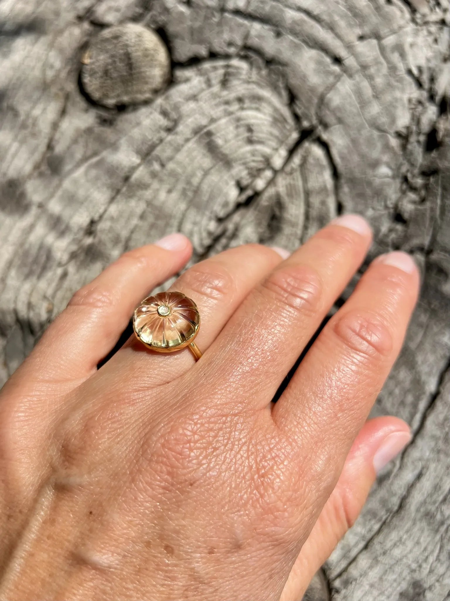 ojigi bague baie III citrine et topaze