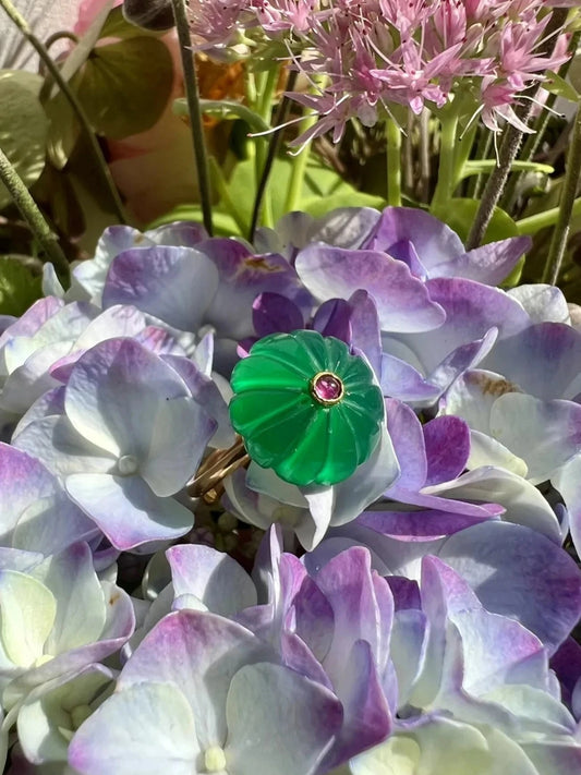 Ojigi bague baie II onyx vert et tourmaline