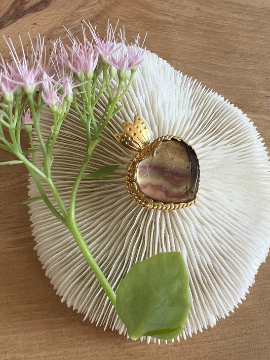 ojigi Madhura pendentif cœur fluorite